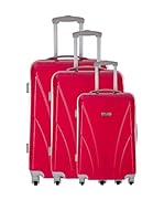 Platinium Set de 3 trolleys rígidos Gravesend (Fucsia)