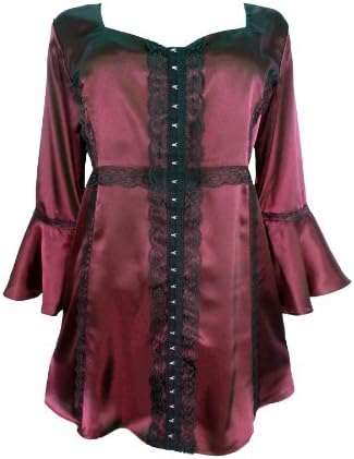 Dare To Wear Victorian Gothic Women's Plus Size Enchanted Top in Ruby 2X