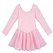 FEESHOW Child Girls Long Sleeve Gymnastic Ballet Leotard Dance Dress