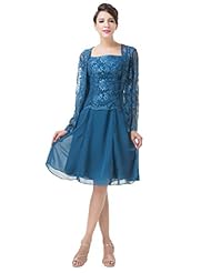 Cocktail Spaghetti Strap Lace Chiffon/Satin Prom Dress/Wedding Party Dress 