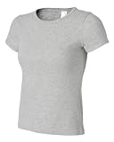 Ladies 1x1 Rib Cap Sleeve Scoopneck T-Shirt
