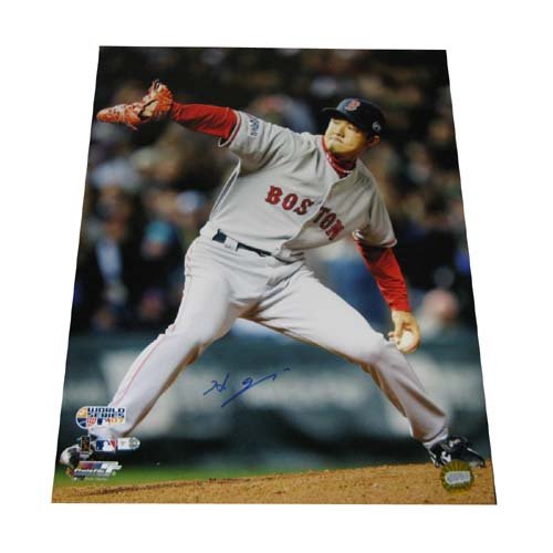 Hideki Okajima Boston Red Sox Autographed 16x20 Photograph