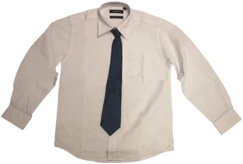 Cardinali Boys Size 8-20 Tailored Fit Dress Shirt with Assorted Tie
