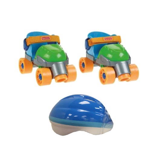Fisher-Price Grow-with-Me 1,2,3 Roller Skates - Boys with Toddler Helmet