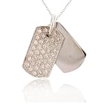 41lSmU4wTYL. SL160  18kt White Gold Diamond Dog Tag Pendant (.40 ct. tw.)