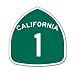 California Route Highway 1 car bumper window sticker 4" x 4"