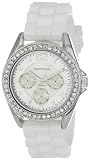 Cerentino Women's CR106-WHT  White Silicone Rubber Rhinestones Watch
