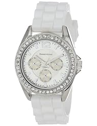 Cerentino Womens CR106-WHT  White Silicone Rubber Rhinestones Watch