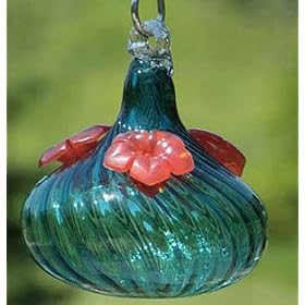 Bird Brain Twirl and Swirl Hummingbird Feeder Teal by