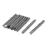 uxcell スクリュードライバービット　 スパナースクリュードライバービット　ラウンドシャンク　10本入り