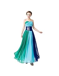 Strapless Chiffon Beaded  Lace-Up Sweetheart Evening Dress/Bridesmaid Dress/Prom Dress  With Rhinestones