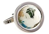 World Traveler Globe Earth Spinning Atlas Cufflinks Cuff Links