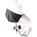 Umbrella, RUT White Satin w/Removable Black Cover 45"