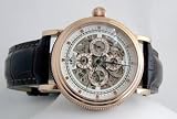 ADEE KAYE ROSE GOLD STAINLESS STEEL BIG SKELETON AUTOMATIC WATCH