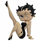 BETTY BOOP LARGE FIGURE ORNAMENT LEG UP BLACK GLITTER 7" TALL