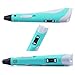The Second Generation Stereoscopic Printing Pen with LCD Screen Drawing Pen Doodling Pen + PLA Filament + Power Adapter for 3d Print for Children(blue)