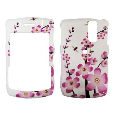 Pink and White Spring Flowers Design Snap-On Cover Hard Case Cell Phone Protector for Blackberry Curve 8300 / 8310 / 8320 / 8330 [Accessory Export Brand]