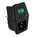 AC 10A 250V IEC320 C14 Inlet Module with Neon Lamp Rocker Switch and Fuse Holder