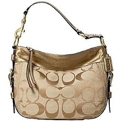 Coach Signature Zoe Shoulder Bag Tote 12657 Light Gold