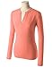 Doublju Womens Basic Long Sleeve Deep V-Neck T-Shirt