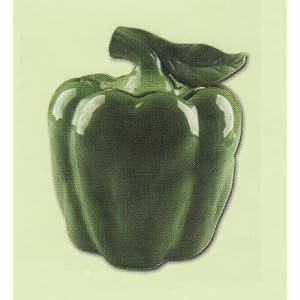 Ceramic Bell Pepper 3-D Table Top Cookie Jar Green by