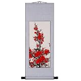 EXP Handmade Plum Blossoms Scroll Wall Art Painting