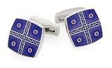 Elegant purple enamel and pink colored Swarovski cufflinks with presentation box