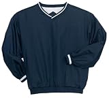 Sport-Tek - V-Neck Wind Shirt with Stripe Trim. JP62