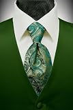 Tuxedo Vest - Solid Satin Hunter with Coordinating Tapestry Tie