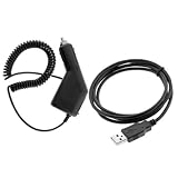 GTMax Rapid Car Charger + Sync USB Data Cable for Samsung Moment M900, Intrepid I350, Behold 2 T939, Flight A797, Mythic A897, Caliber R850, Omnia II SCH-i920 Cell Phone