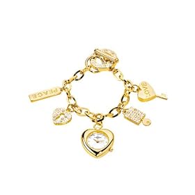 Chronostar - R3753100745 - Montre Femme - Ligne Fashion - Quartz Analogique - Cadran Blanc - Charms - Bracelet Acier dor�