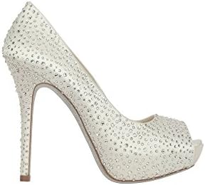 LORIBLU WOMEN'S 3EP12377PFS8013C SILVER SATIN PUMPS