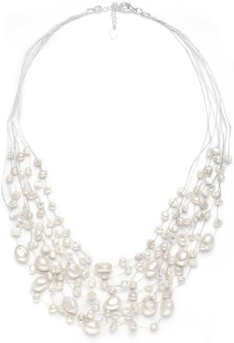 Freshwater Pearls & Crystals Illusion Necklace