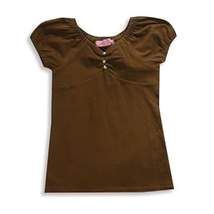 Haven Girl - Girls Cap Sleeve Top, Brown