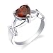 Sterling Silver 2.25 cts Heart Shape Garnet Ring Size 8