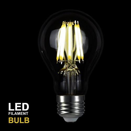 Lying Innovation A19 8W Edison Style Vintage LED Filament Light Bulb , Natural white 4000k , 120V , UL Listed