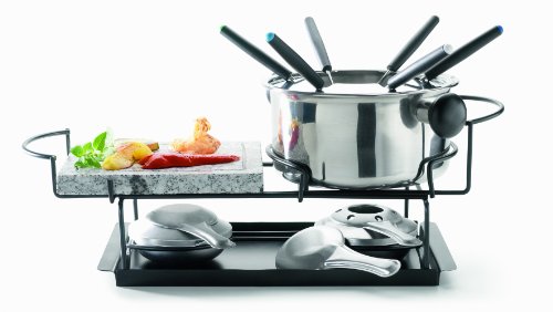 Domestic 922749 Fondueset mit hei&szlig;em Stein, 12-teilig