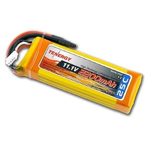 11.1V Tenergy 2200mAh 25C Li-Poly Lipo Battery Pack for 400 500 Class helicopters (Trex 450... by 