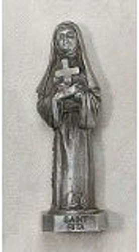 St. Rita Pewter Statue. -- Pewter -- 3" H