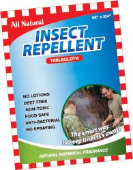 No Buzz Zone Insect Repellent Disposable Picnic Tablecloth (set of 4) - 70" Round - Make Every Picnic / BBQ Insect Free !!! - FREE SHIPPING