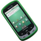 Crystal Hard GREEN RUBBERIZED Cover Case Samsung M900 Moment Sprint + CLEAR ....
