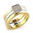 Brass Tricolor Ring - Size 5-10