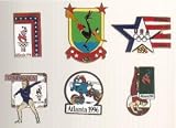 (6) Diff New Olympic Pins $36 Daffy Duck, Gymnastics, Mascot, USA, Logo