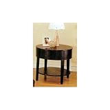 Cappuccino Finish Curved Design End Table