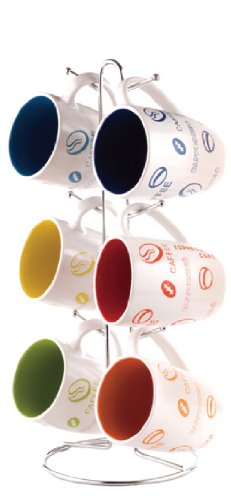 Home Basics MS30106 6-Piece Mug with Coffee Stand
