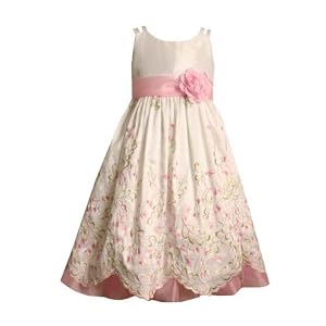 Bonnie Jean Little Girls White Flower Easter Spring Dress 4-16
