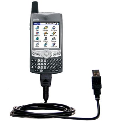 Classic Straight USB Cable for the Palm palm Treo 600 with Power Hot Sync and Charge capabilities - uses Gomadic TipExchange Technology