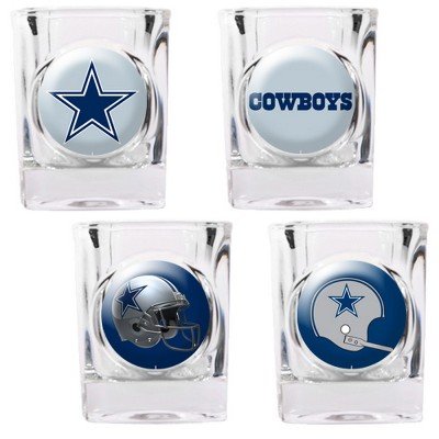 Dallas Cowboys - 4 Piece Square Shot Glass Set w/Individual Logos