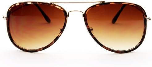 A167 Aviator Pilot Vintage Retro Celebrity Double Frame Sunglasses (gold/tortoise-brown, uv400)