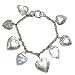 Catherine Popesco Sterling Silver Plated Heart Charm Bracelet